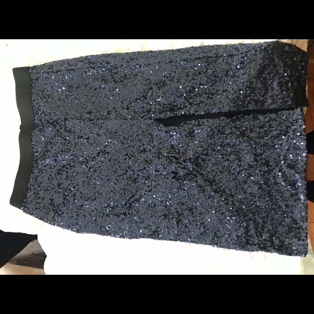 Navy sequin skirt